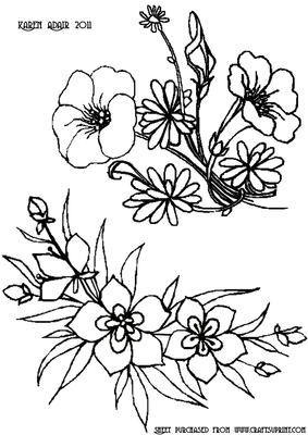 Floral Digital Stamps