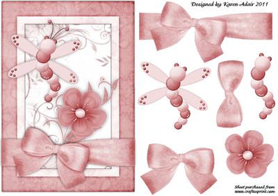 Dragonfly 'n Bloom in Red Step by Step Card Front
