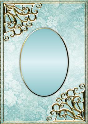 Textured Floral Card Front - Aqua