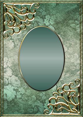 Textured Floral Card Front - Green