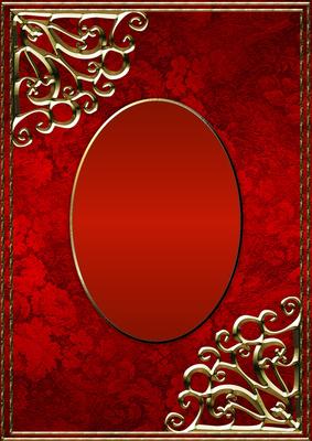 Textured Floral Card Front - Deep Red