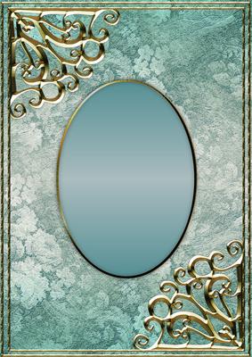 Textured Floral Card Front - Turquoise
