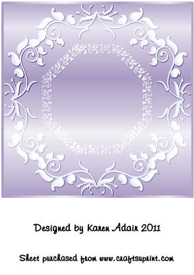 Ornate Large Square Card Front in Ocean Blue