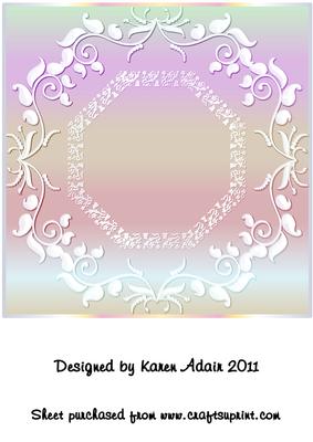 Ornate Large Square Card Front in Lollipop