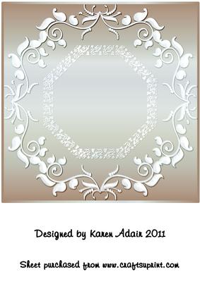 Ornate Large Square Card Front in Arctic