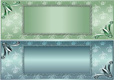 Floralia Large Dl Card Fronts - Green and Turquoise