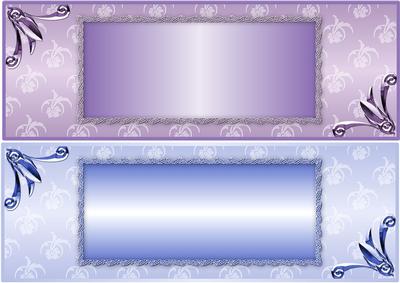 Floralia Large Dl Card Fronts - Lilac and Blue