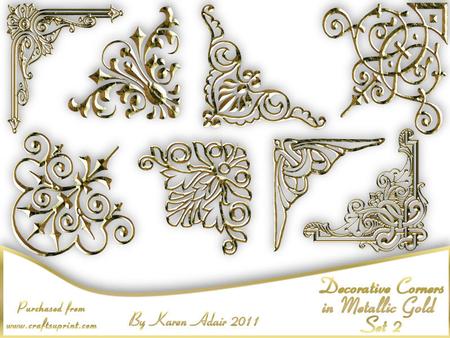 Decorative Corners - Metallic Gold - Set 2