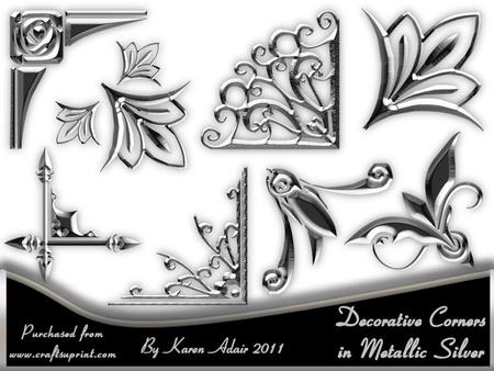 Decorative Corners - Metallic Silver