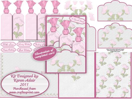 Deco Flowers Scalloped Top Pocket Bookmarks Kit