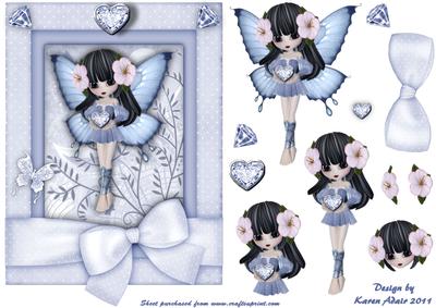 The Sapphire Fairy - Card Front with Step by Step