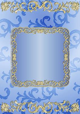 Gilding and Swirls in Blue