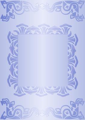 Art Deco Card Front in Blue
