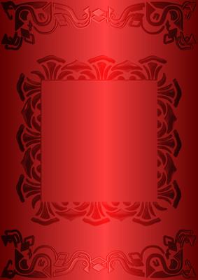 Art Deco Card Front in Scarlet