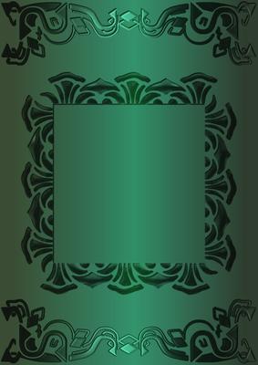 Art Deco Card Front in Green