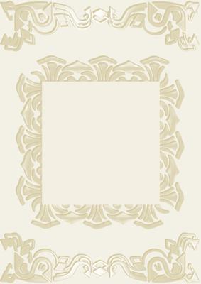 Art Deco Card Front in Ivory