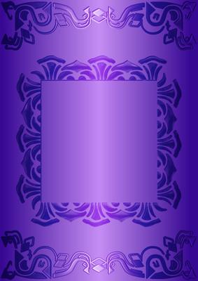Art Deco Card Front in Purple