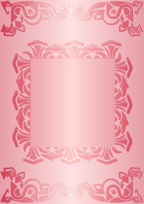 Art Deco Card Front in Pink