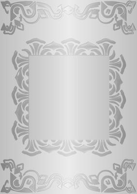 Art Deco Card Front in Silver-grey