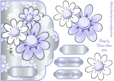 Daisy Splash Scallop Edged Card Front with Step by Step