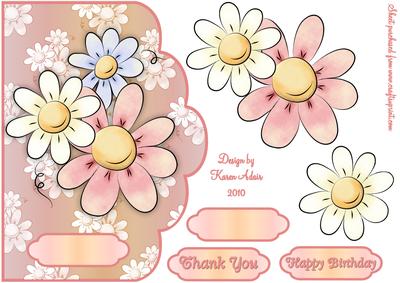 Daisy Splash Scallop Edged Card Front 2 with Step by Step