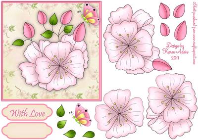 Beautiful Cherry Blossom Square Card Front