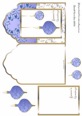 Blue Baubles Christmas Card
