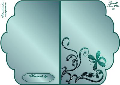 Scalloped Edge Cut and Fold Card Base - Green