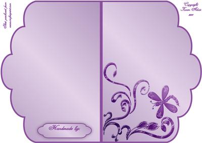 Scalloped Edge Cut and Fold Card Base - Lilac