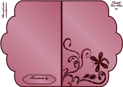 Scalloped Edge Cut and Fold Card Base - Red