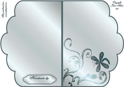 Scalloped Edge Cut and Fold Card Base - Shimmer