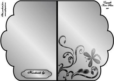 Scalloped Edge Cut and Fold Card Base - Silver