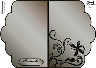 Scalloped Edge Cut and Fold Card Base - Storm