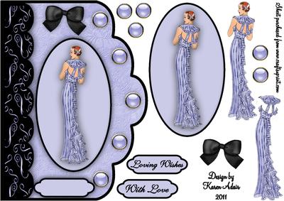 Bonnie in Bue Scallop Edge Card Front