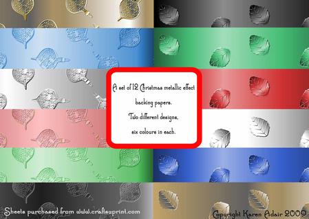 Metallic Embossed Baubles 'n Leaves Paper Set
