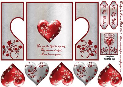 3D Valentine Heart Gatefold Aperture Card