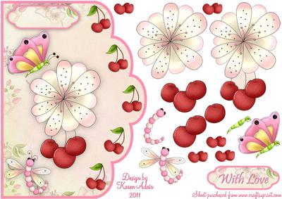 Cherry Blossom Dreams Scallop Edge Card Front