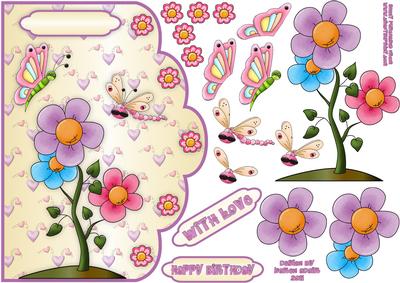 Dragonflower Delight Scallop Edge Card Front