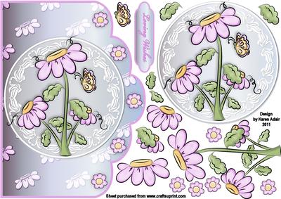 Daisy, Daisy in the Pink Scallop Edge Card Front