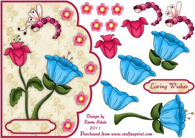 More Dragonflowers! - Scallop Edge Card Front