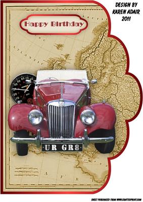 Vintage Mg Scallop Edge A4 Card Front