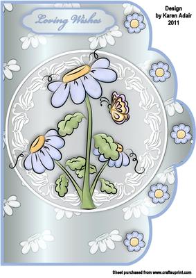 Daisy, Daisy A4 Scallop Edge Card Front