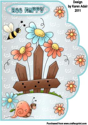 Dozy Daisy Days A4 Scallop Edge Card Front
