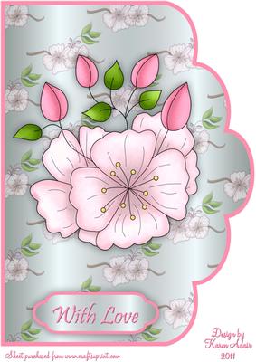 Beautiful Blossoms A4 Scallop Edge Card Front