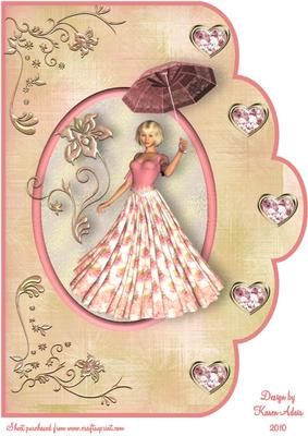 English Rose A4 Scallop Edge Card Front