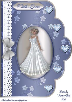 Lovely Lady A4 Scallop Edge Card Front