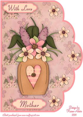Mothers Flowers A4 Scallop Edge Card Front