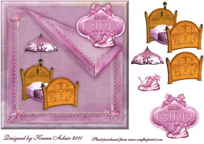 Baby Blanket Square Card Front with Step by Step