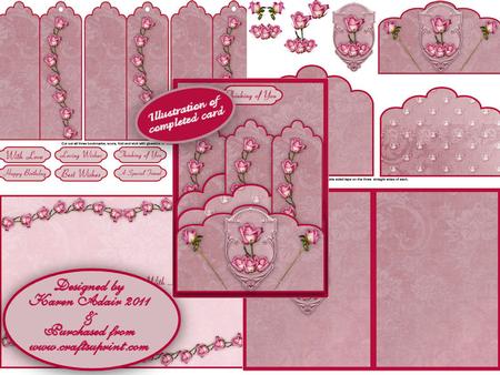 Sweetheart Roses Scallop Top Pocket Bookmark Kit