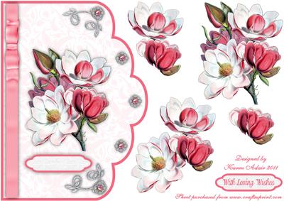 Magical Magnolia Scallop Edge Card Front